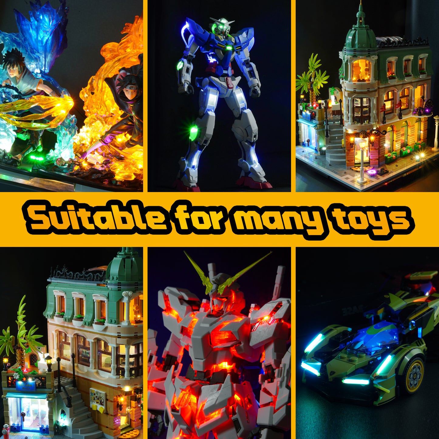 【Multi-SKU】LBASE wireless transmitter & wireless lights for Gundam model (Without Gundam model)