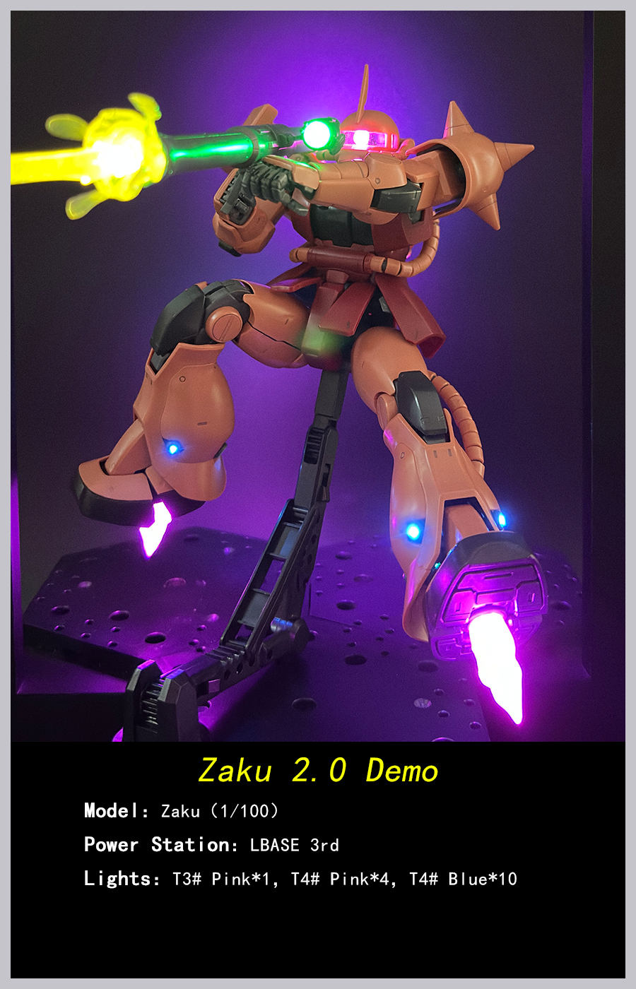 【LBASE Led Set】LBASE wireless lighting group for Gundam MG Zaku / Unicorn / Phenex / Sinanju / Justice / Freedom / Banshee / GP02 / Eixa / Narrative / Barbatos