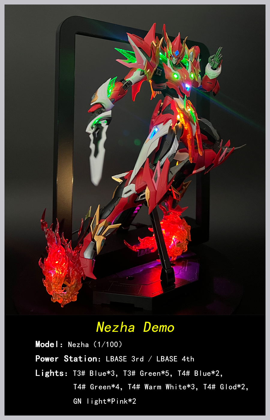 【LBASE Led Set】LBASE wireless lighting group for Gundam MG Zaku / Unicorn / Phenex / Sinanju / Justice / Freedom / Banshee / GP02 / Eixa / Narrative / Barbatos