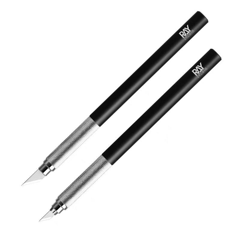RAY's Model World Full Metal Pen Knife Narrow Blade Wide Blade Hand Carving Knife Handbook Gundam Modeling Tools