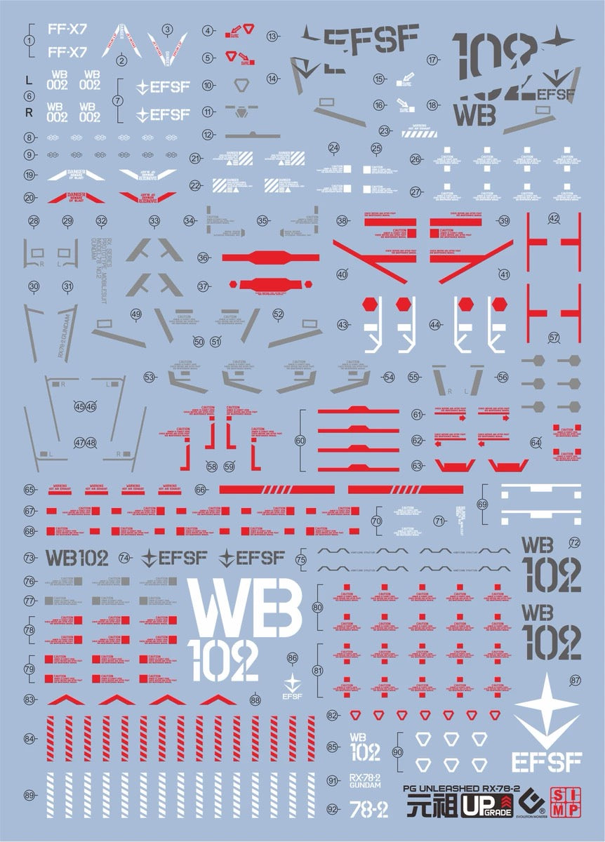 EVO > PGU Genzu PG UNLEASHED RX78-2 PG Genzu 2.0 Fluorescent decal