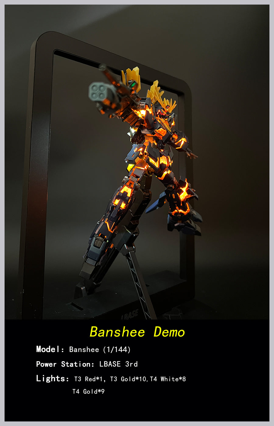 【LBASE Led Set】LBASE wireless lighting group for Gundam MG Zaku / Unicorn / Phenex / Sinanju / Justice / Freedom / Banshee / GP02 / Eixa / Narrative / Barbatos