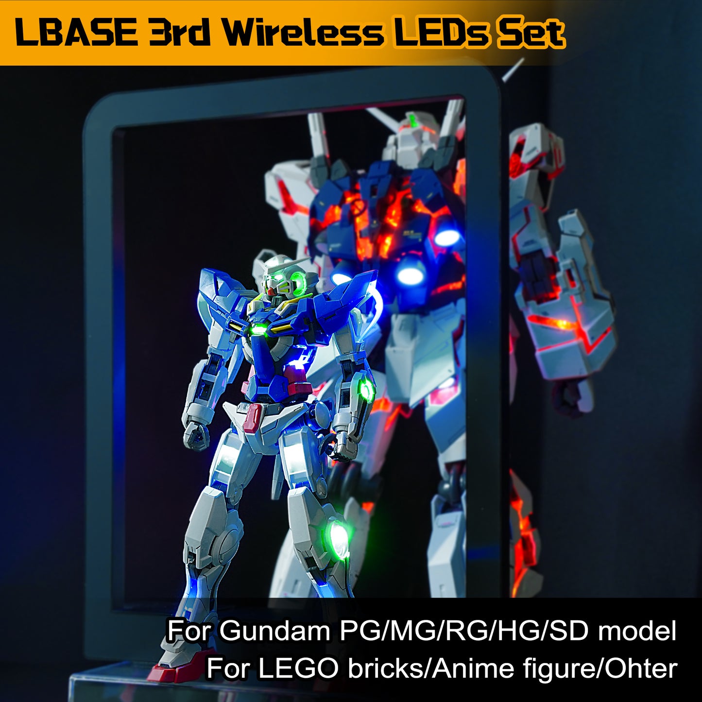 【LBASE 3rd】Wireless Illumination Display Board for Gundam / LEGO Toys