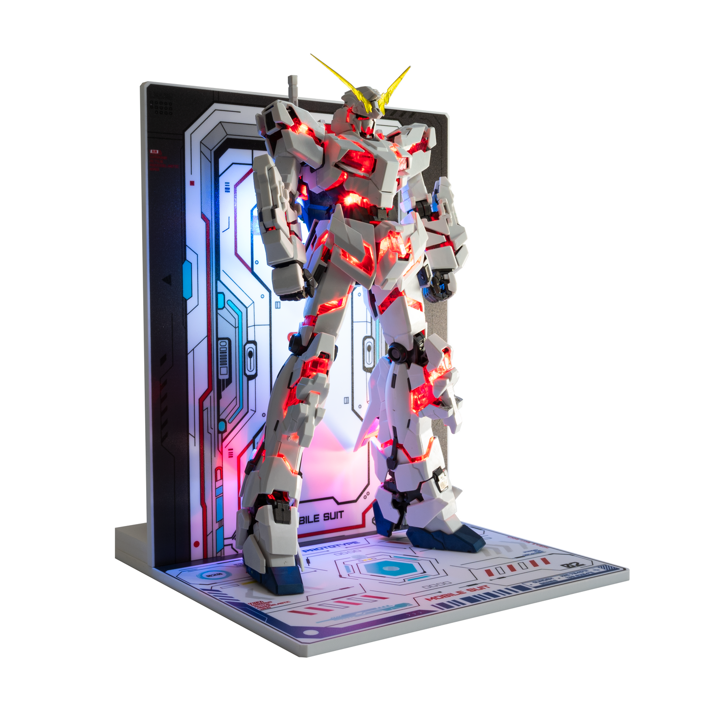 【LBASE-4th+Display Stand】LBASE wireless transmitter & wireless lights for Gundam MG/RG/HG/MGSD model (Without Gundam model)