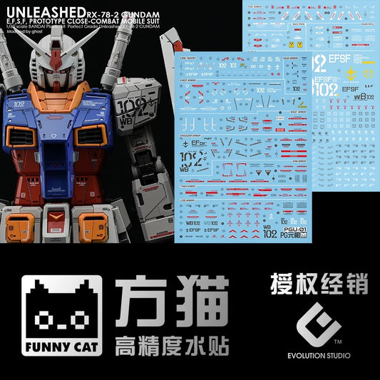 EVO > [Square Cat] PG-20 decal RX-78-2 RX78 Gundam Genso 2.0 UNLEASHED Fluorescent