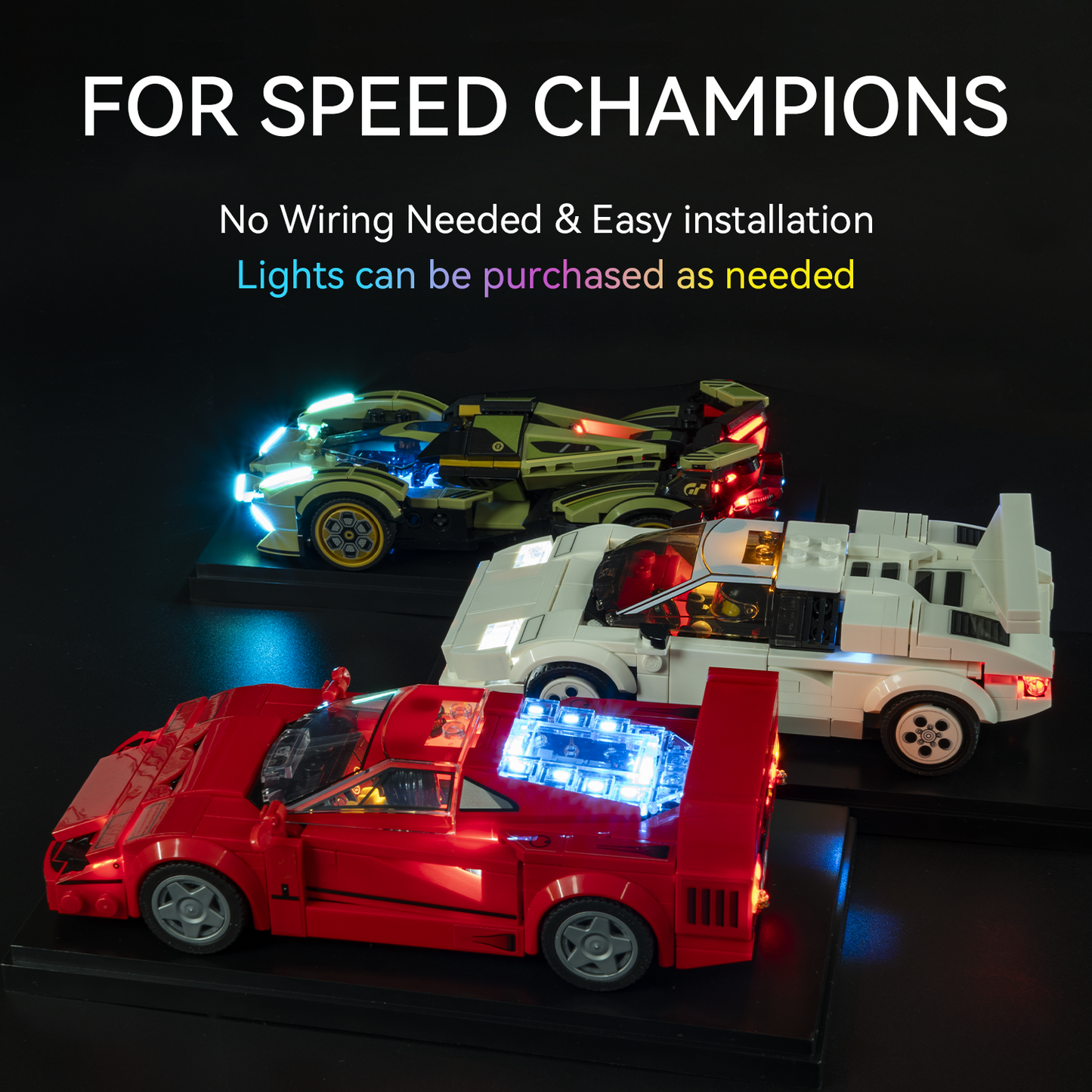 【LBASE-6th】LBASE wireless transmitter & wireless lights for LEGO Speed Champions Bricks (Without LEGO Bricks)