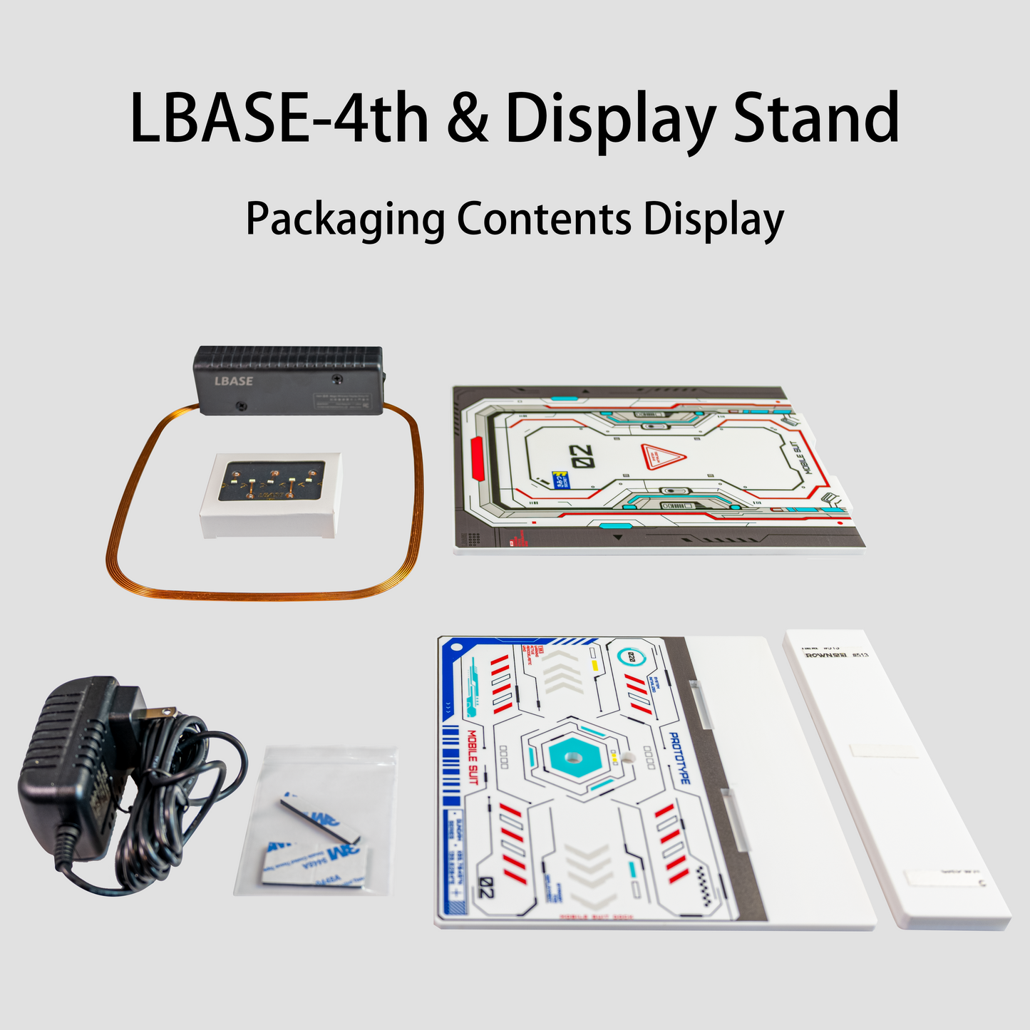 【LBASE-4th+Display Stand】LBASE wireless transmitter & wireless lights for Gundam MG/RG/HG/MGSD model (Without Gundam model)