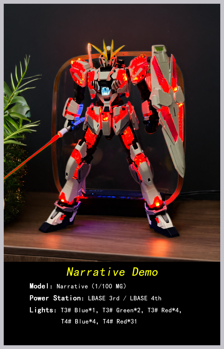 【LBASE Led Set】LBASE wireless lighting group for Gundam MG Zaku / Unic