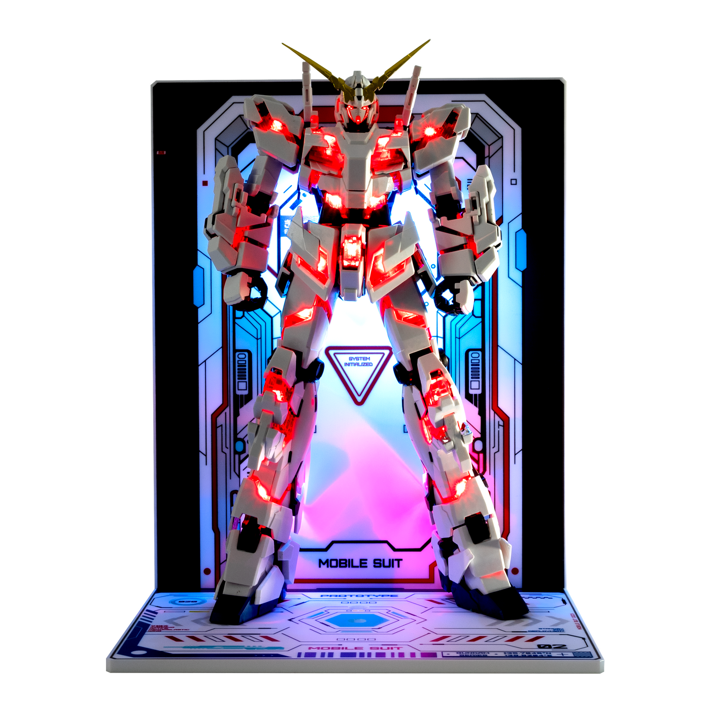 【LBASE-4th+Display Stand】LBASE wireless transmitter & wireless lights for Gundam MG/RG/HG/MGSD model (Without Gundam model)
