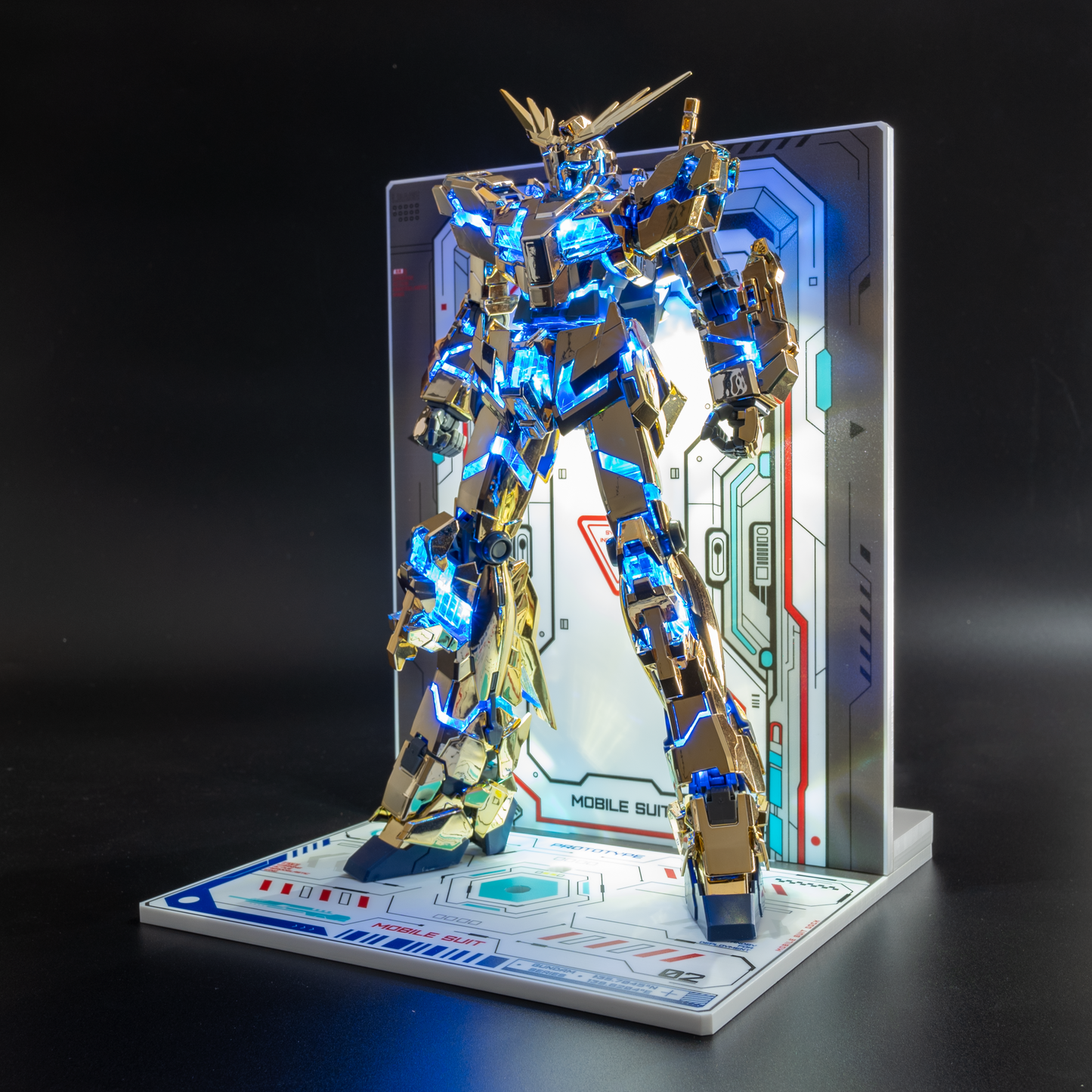 【LBASE-4th+Display Stand】LBASE wireless transmitter & wireless lights for Gundam MG/RG/HG/MGSD model (Without Gundam model)