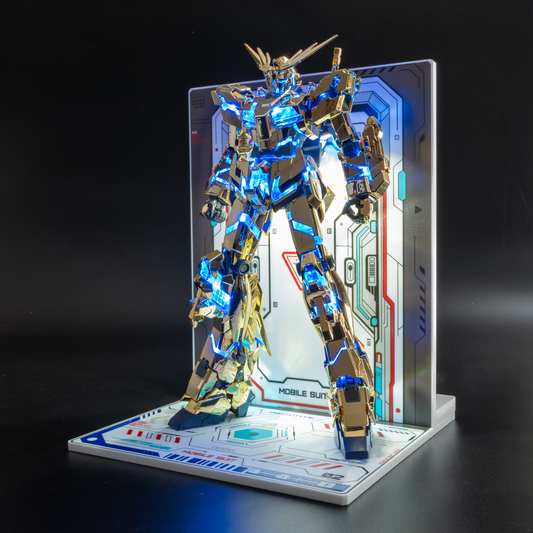 【LBASE-4th+Display Stand】LBASE wireless transmitter & wireless lights for Gundam MG/RG/HG/MGSD model (Without Gundam model)