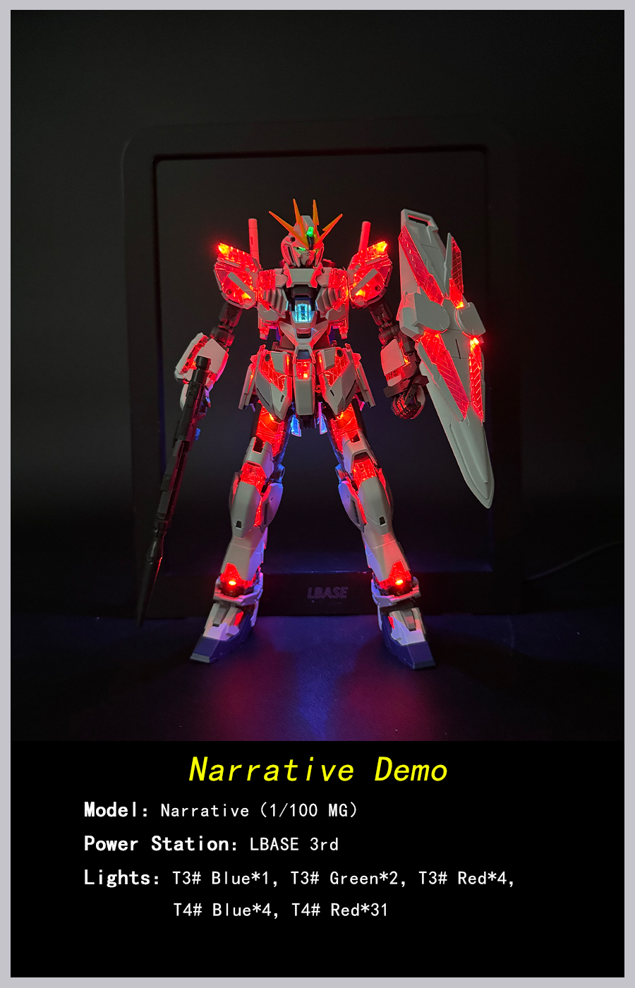 LBASE Wireless Illumination Display Board Suitable for Gundam models, Lego, DIY